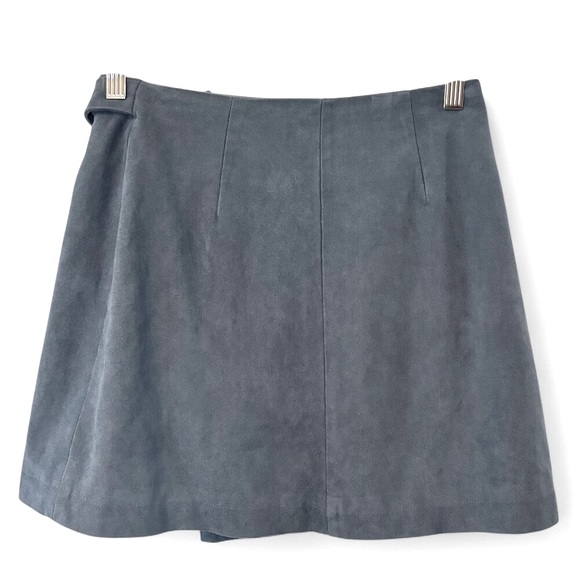 Abercrombie & Fitch Sz 00 Faux-Suede Grommet Tie Wrap Mini Skirt - Picture 4 of 5